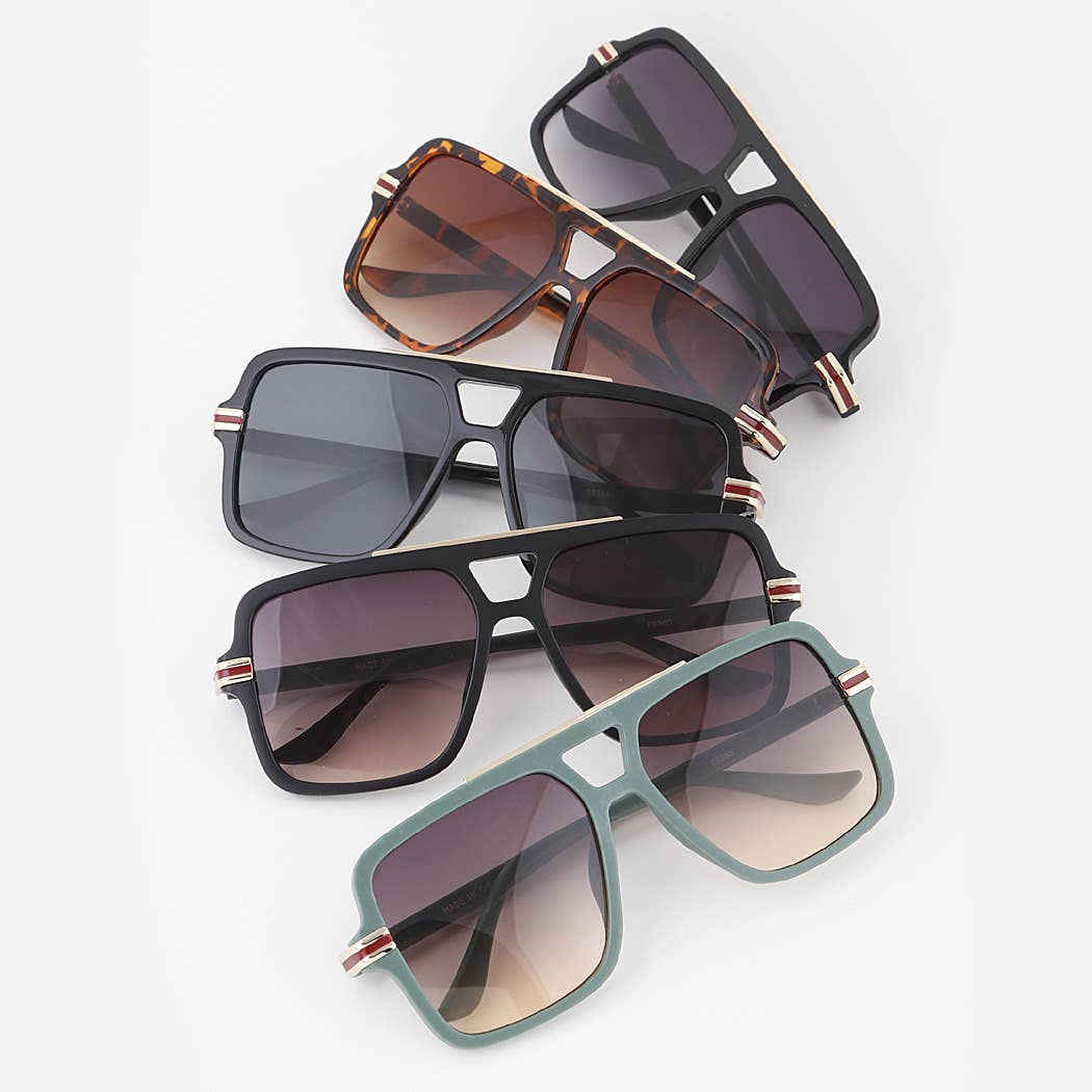 Luxury Stripe Aviator Sunglasses