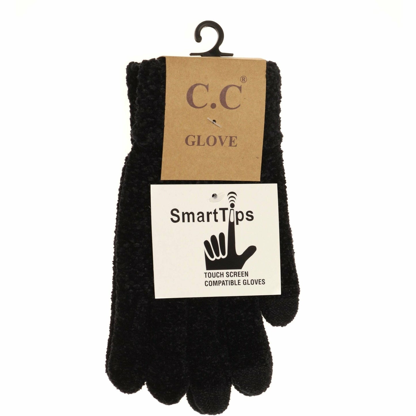 Chenille Gloves Black